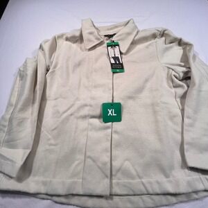 Banana Republic Shirt Jacket Cream Solid Button Front Women's XL Shacket New